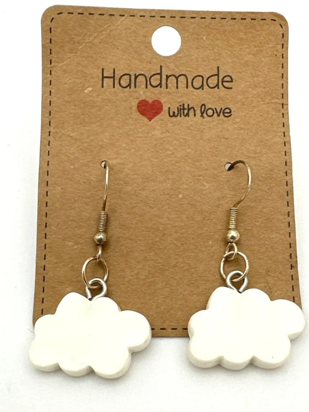 Kids Earrings Smiley Happy Face Cloud Handmade Dangle Drop Teens